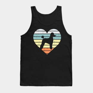 Poodle Silhouette Heart Sunset Retro Tank Top